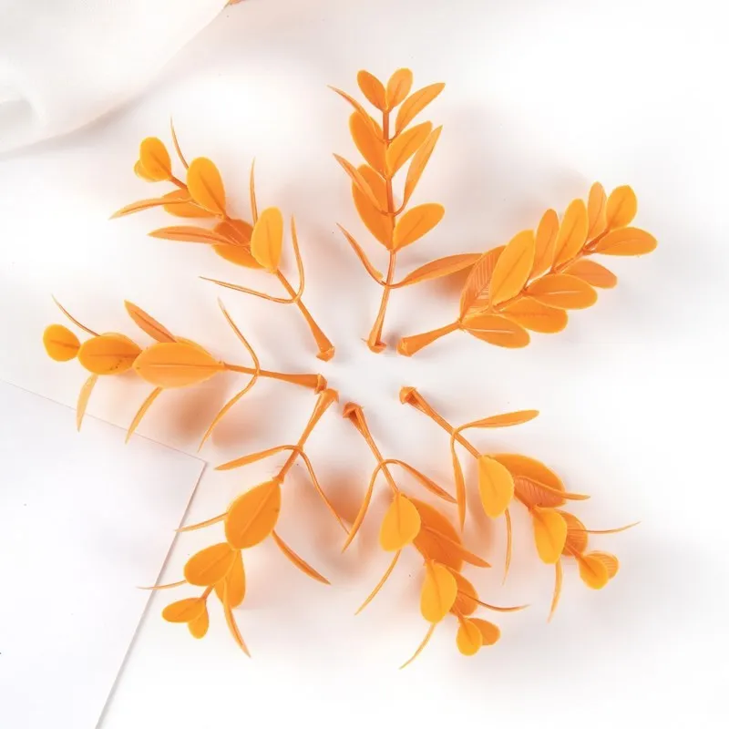 50 Stück künstliche Pflanze verlässt Weihnachts feier nach Hause Hochzeit Hintergrund Wand dekoration Zubehör DIY Kuchen Candy Box Sammelalbum – Detail 14