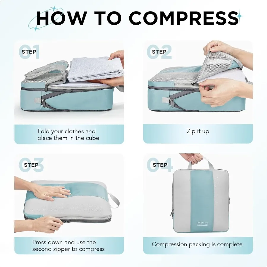 10 Set Comprion Packing Cubes for Travel entialsComprible Expandable Packing Cubes for Suitcase Lage Organizer Bags for Travel