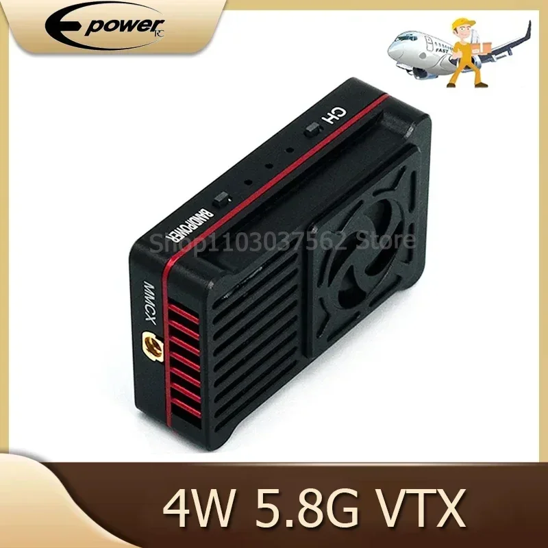 

E-POWERRC 5.8G 4W VTX FPV Video Transmitter 48CH 4000W Built-in Heat Sink+Fan For Long Range FPV Drone RC Model Parts