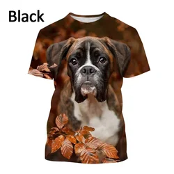 New 3D Homme Boxer Dog Printing T Shirt Cute Animal Dogs Graphic T-shirts For Men Kids Fashion Streetwear Short Sleeves Clothing