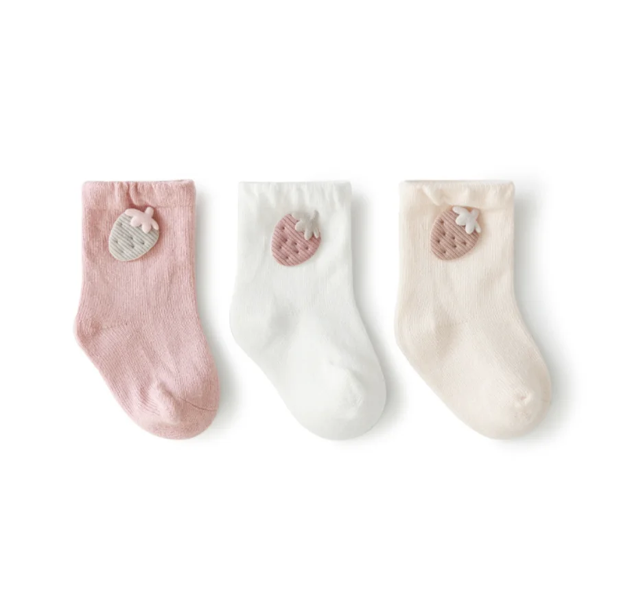 Chaussettes mignonnes en coton pour bébé garçon et fille, lot de 3 paires, automne