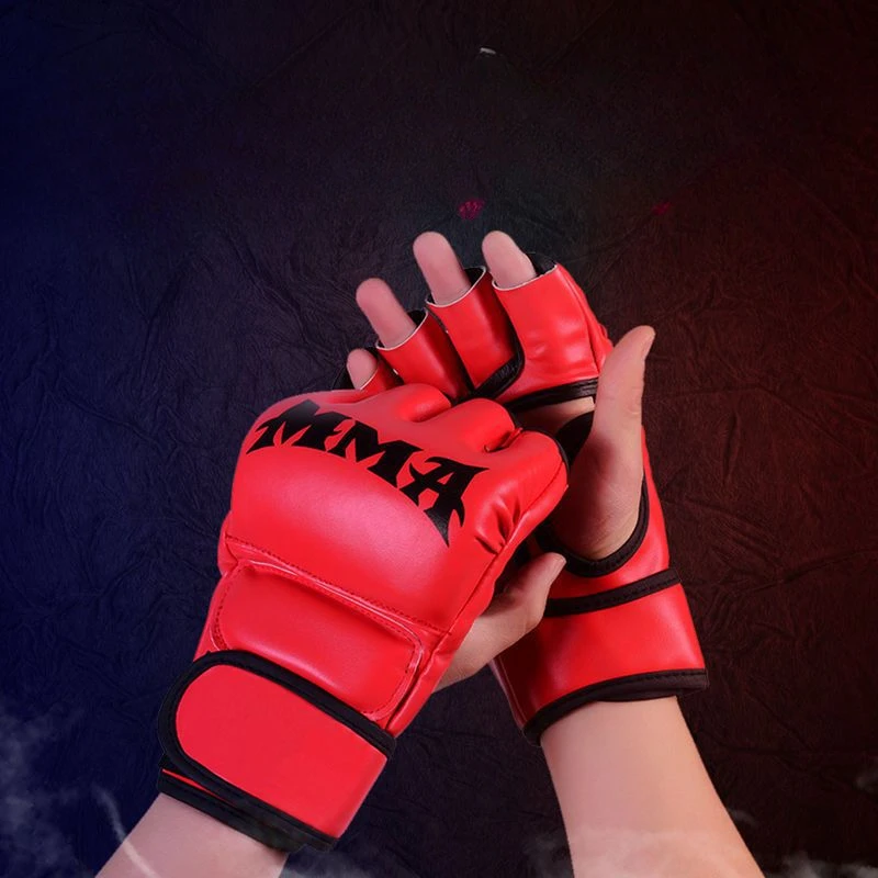 2024 ผู้ใหญ่ถุงมือมวยมืออาชีพ COMBAT Sandbag การฝึกอบรมถุงมือมวย Sanda Muay Thai MMA Kickboxing Half Finger ถุงมือ