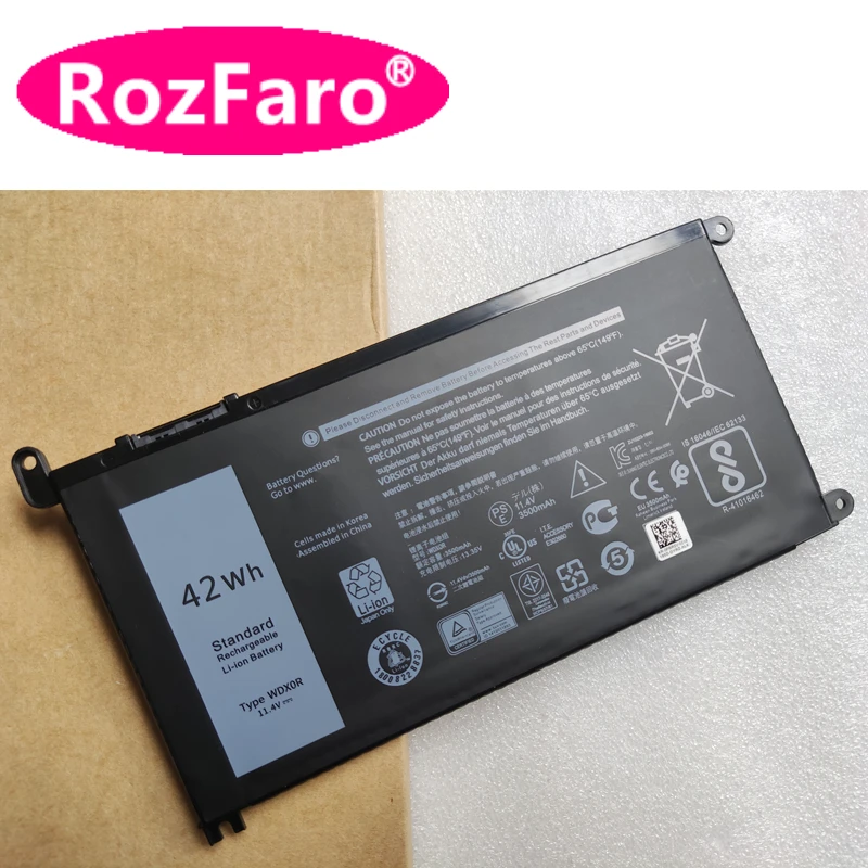 WDX0R Battery For Dell Inspiron 13 17 Vostro 14 15 5000 5368 5482 7460 5767 5468D Latitude 11 3180 3190 3189 3379 3390 3480 3580