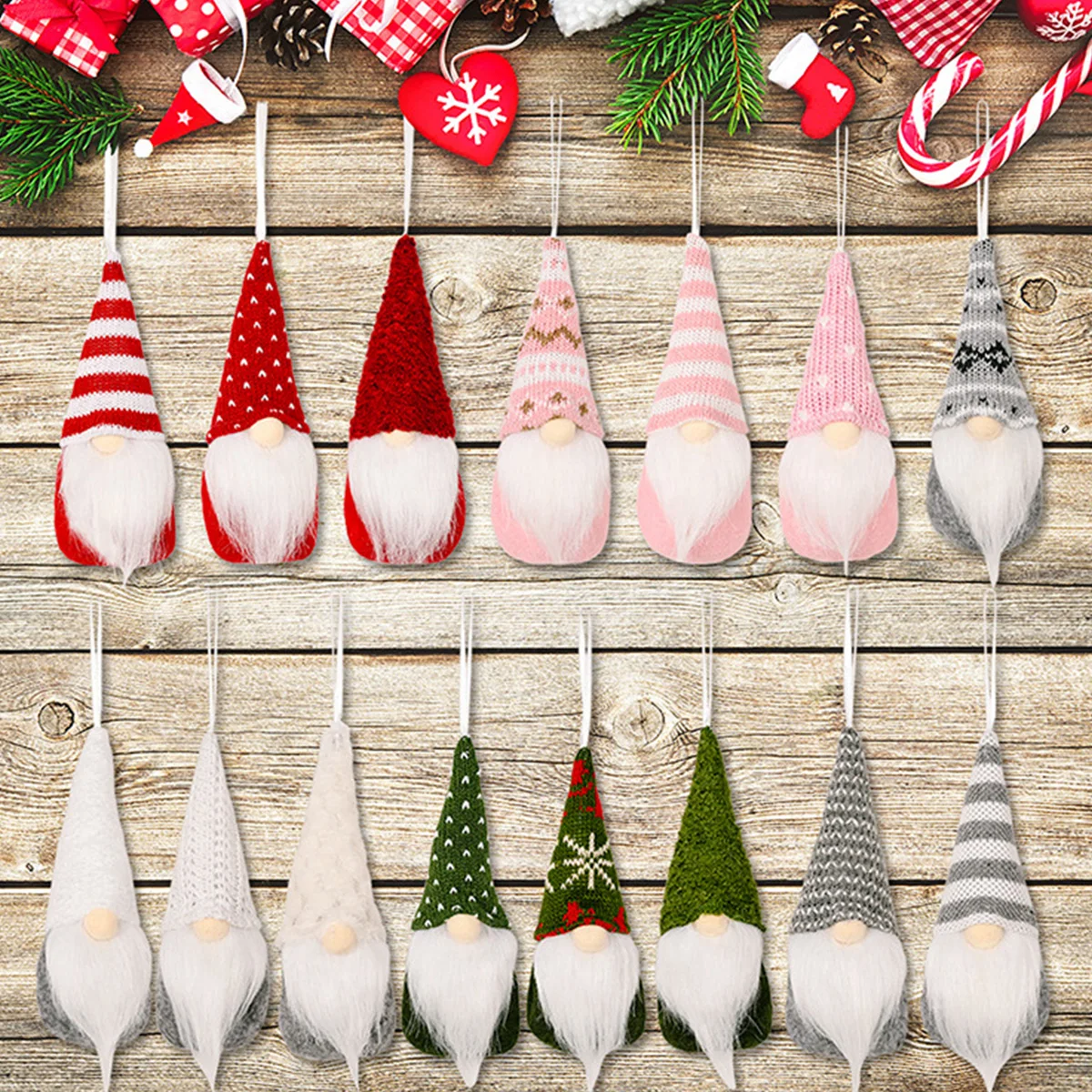 3 Stück Weihnachts baum hängen Gnom Plüsch Gonk Santa Puppe Anhänger Weihnachten Ornamente Geschenk für Kind Home Party Dekor Neujahr Geschenk