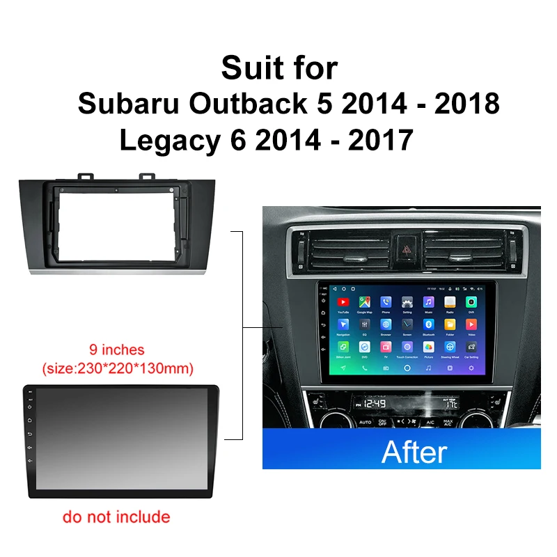 Kenvox Car Radio For Subaru Outback 5 Legacy 6 2014 2017 Android 2 Din dvd gps Stereo Mounting Bezel Faceplate Frame panel Kit