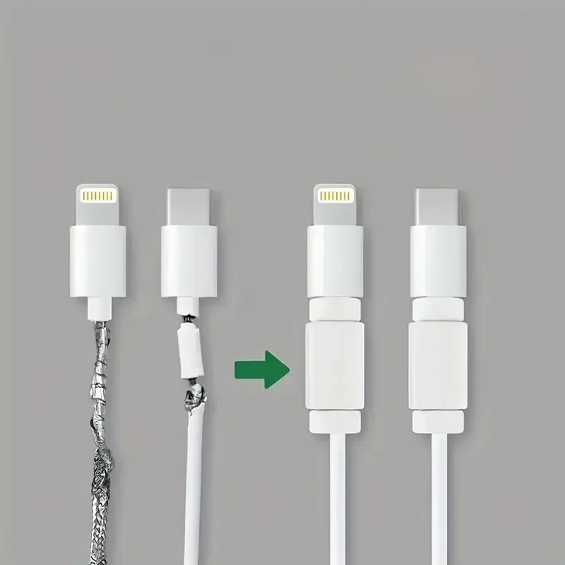 8-Pack Heavy-Duty Cable Protectors, Universal Cord Guards for USB-C/Lightning/Micro-USB. Prevents Breaks & Scratches.
