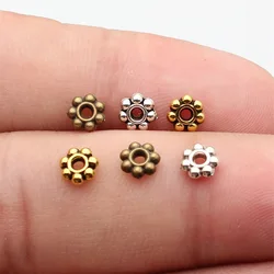 WYSIWYG 40pcs 5x5mm Vintage Spacer Beads For Jewelry Making Antique Bronze Color Small Spacer Bead Pendants Charm Spacer Bead