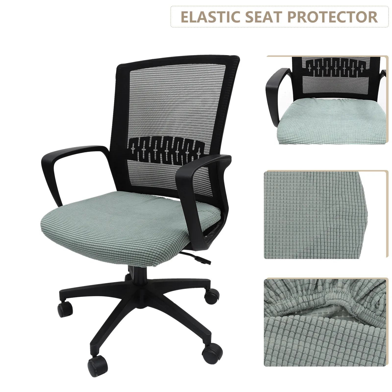 1Pcs Chair Seat Cover Elastic Polyester Seat Cushion Protector Washable Non-Slip Office Dining Banquet Celebration Cover