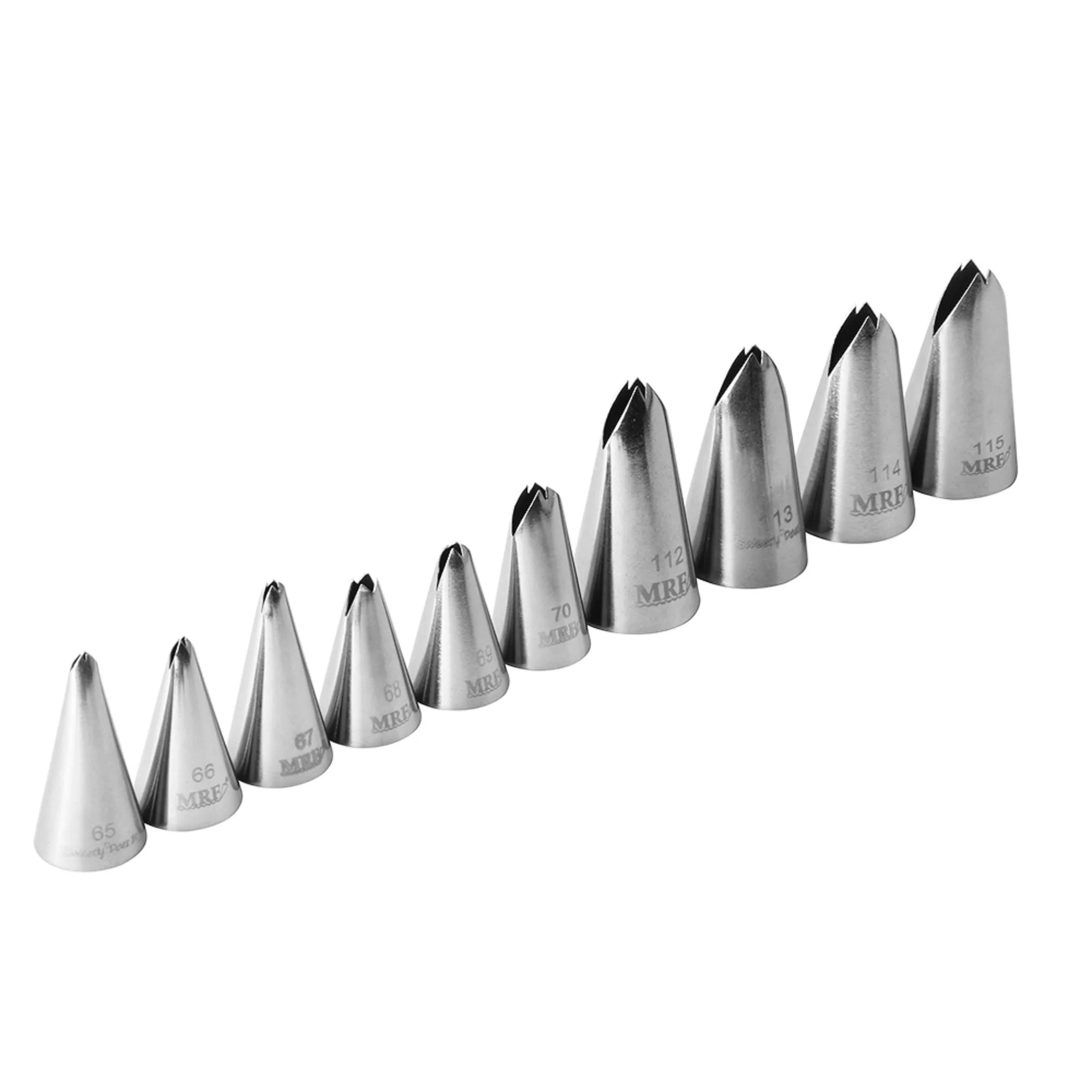 

MRF Stainless Steel 10pcs Leaf Piping Nozzles Cakes Cupcakes Decorating Icing Tips set