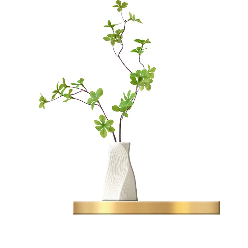 

Cream wind restaurant decorative painting light luxury high sense light painting green plants living room round sofa background