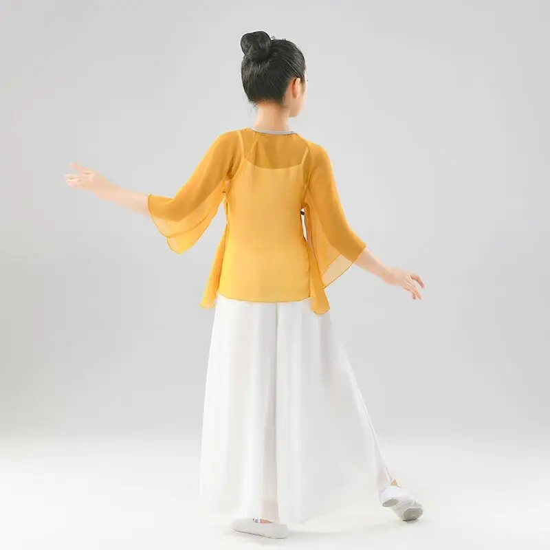 Ubrania dla dzieci Kostiumy do tańca klasycznego Kostiumy do tańca chińskiego Kostiumy do ćwiczeń dla dziewcząt Taniec etniczny Hanfu 2025