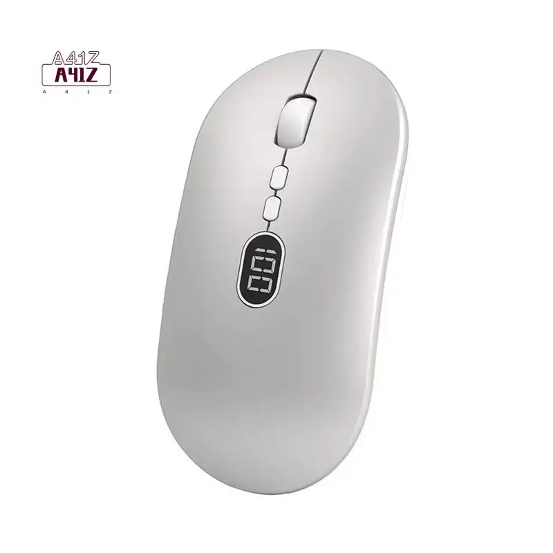 A41Z-Wireless Computer Mouse With Battery Level Visible Rechargeable 2.4G Portable USB Mouse Silent Click For PC Laptop