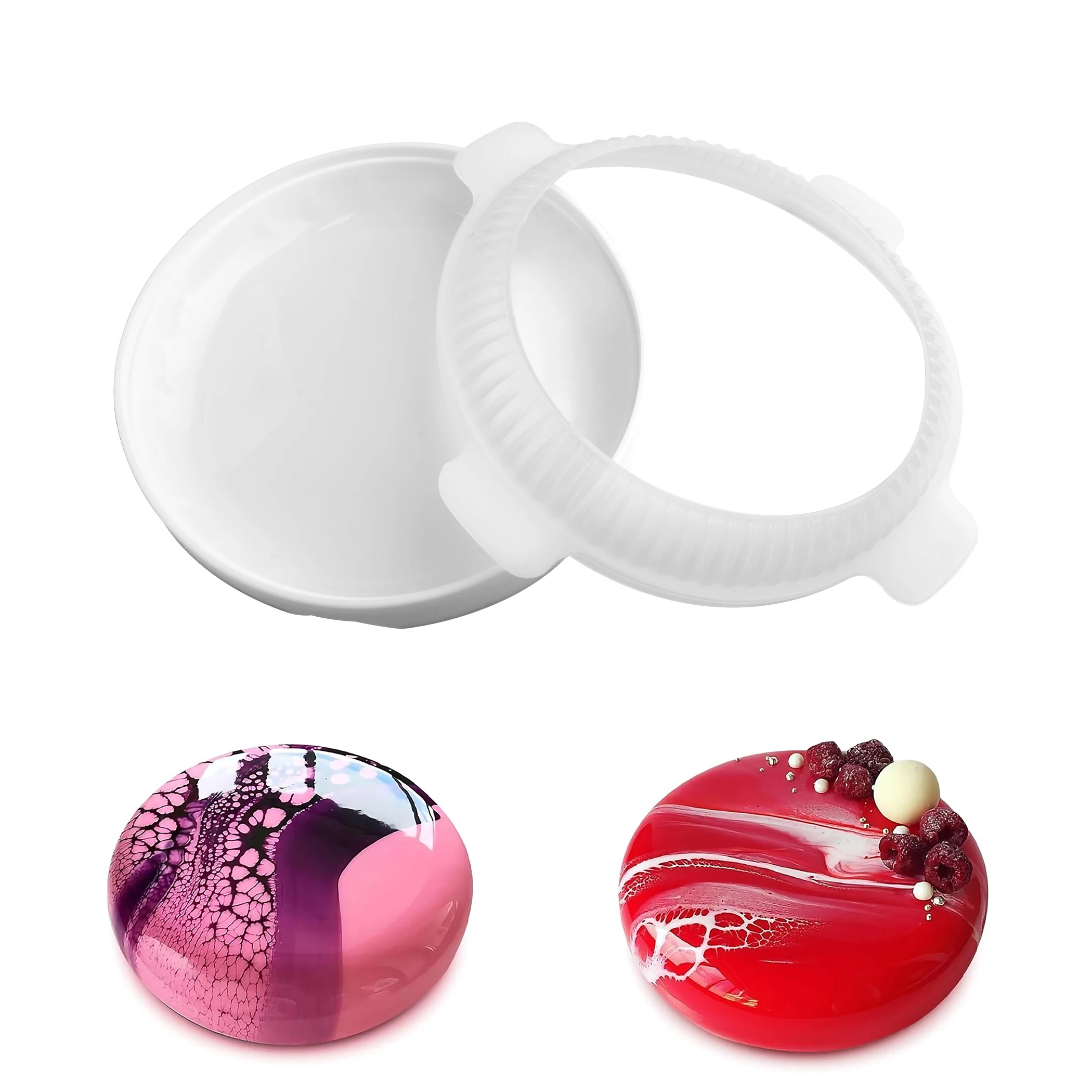 1Set Round Eclipse Silicone Cake Mold for Mousses Ice Cream Chiffon Baking Pan Decorating Accessories Bakeware Tools，Cake Mold