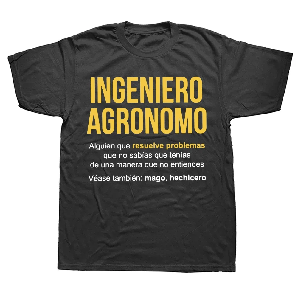 Ingeniero Agronomo T Shirt Spanish Texts Agricultural Engineer Gift Short Sleeve 100% Cotton Unisex Summer T-shirts EU Size