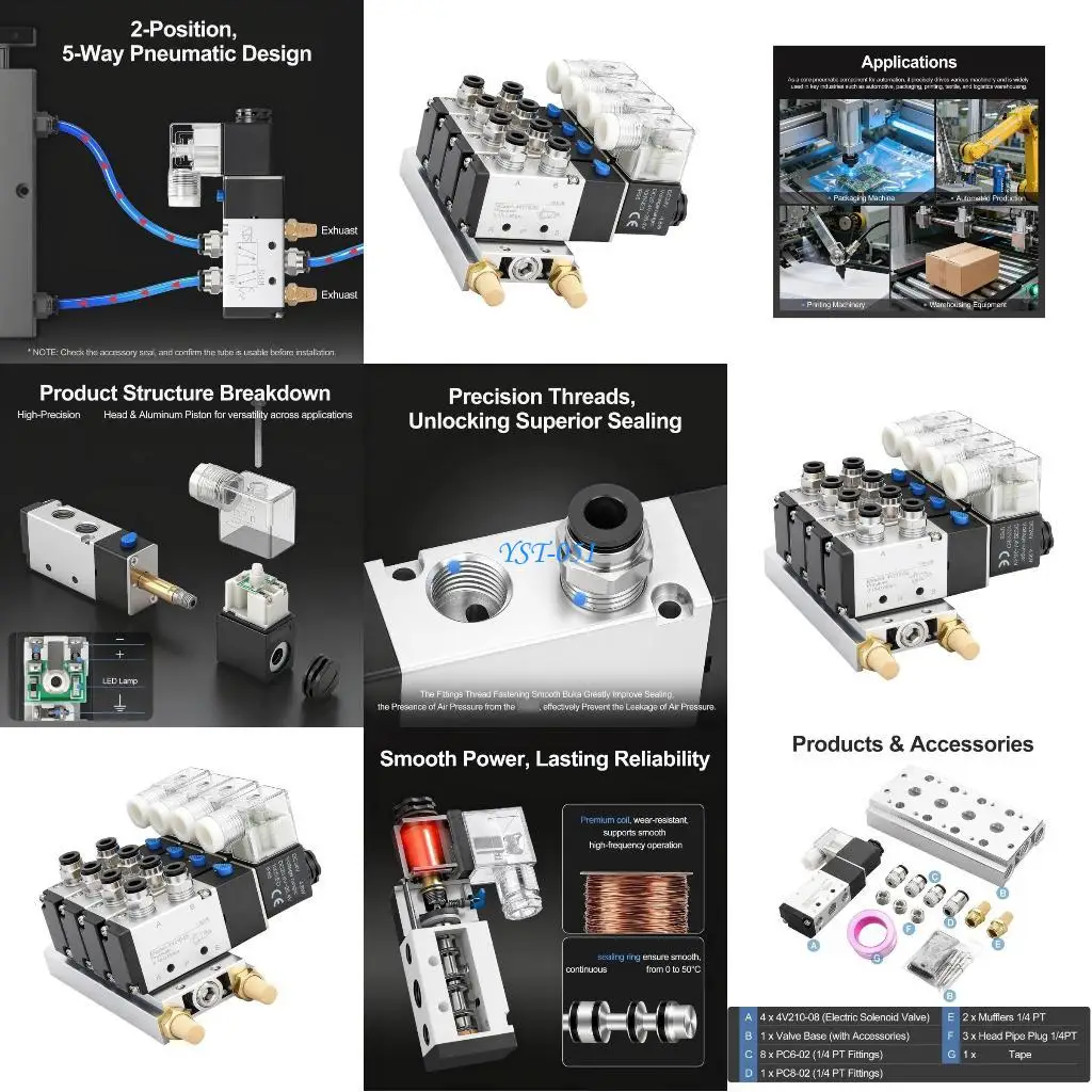 

E15A 5 Way 2 Position Pneumatic Valves 24V Integrated Manifold Easy Installation