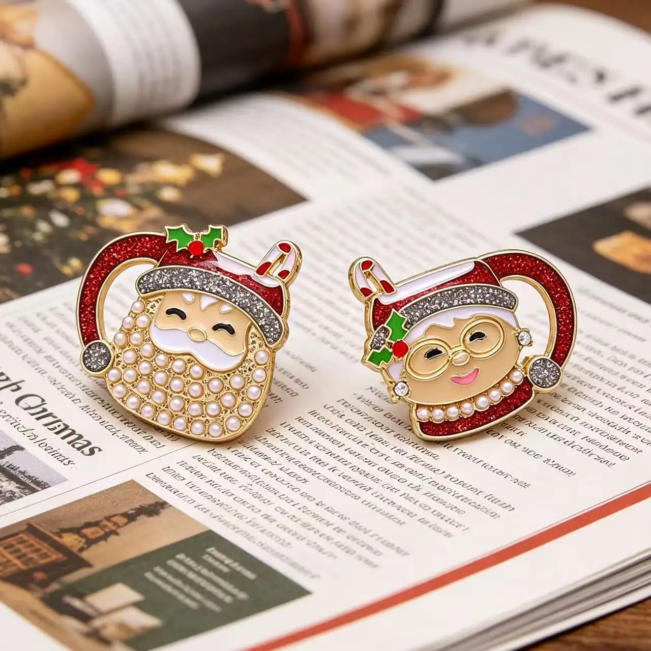 Sweet Cute Christmas Gingerbread Man Earrings 2025 New Year Gifts