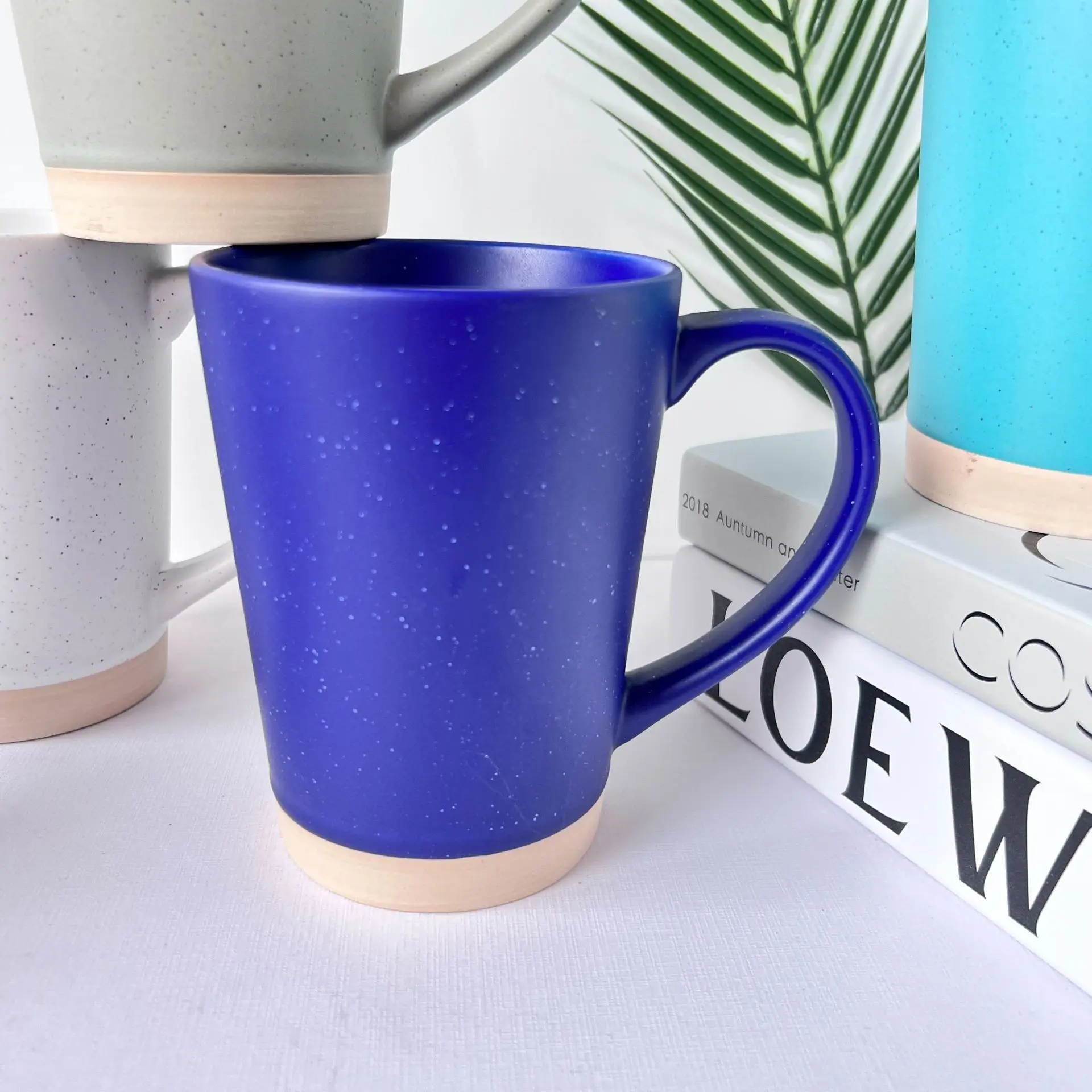 Colorful High Waisted Shaped Mug Splashed Ink Design Style Office Coffee Milk Mugs High Quality Simple Business Gift Water Cup