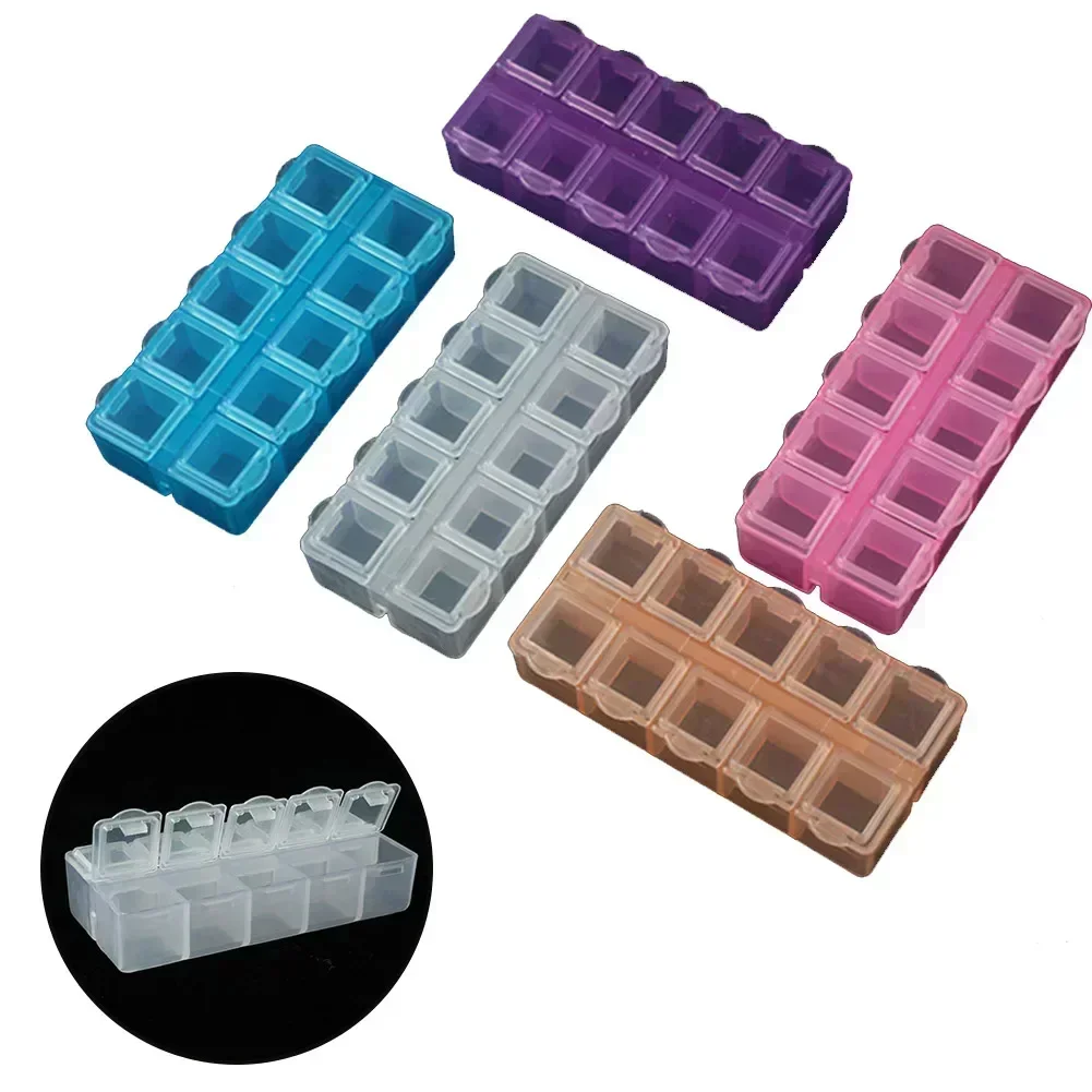 10 Grids Compartment Plastic Storage Box Holder Case Organizer Container Home Appliance Kitchen Accessories Bathroom Organizer