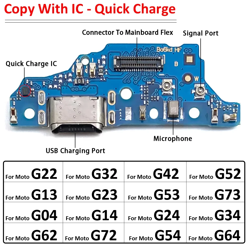 USB Charger Charging Dock Port Connector Flex Cable For Moto G22 G32 G42 G52 G62 G72 G13 G23 G53 G73 G04 G14 G24 G34 G54 5G