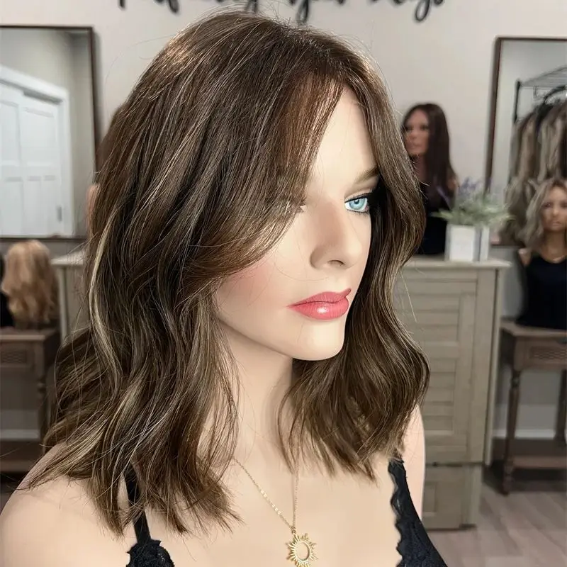 موجة قصيرة بوب 13x4 أومبير براون شقراء الاصطناعية HD الدانتيل شعر مستعار أمامي قبل قطعها شعري مع شعر الطفل 180% الكثافة شعر مستعار للمرأة #3