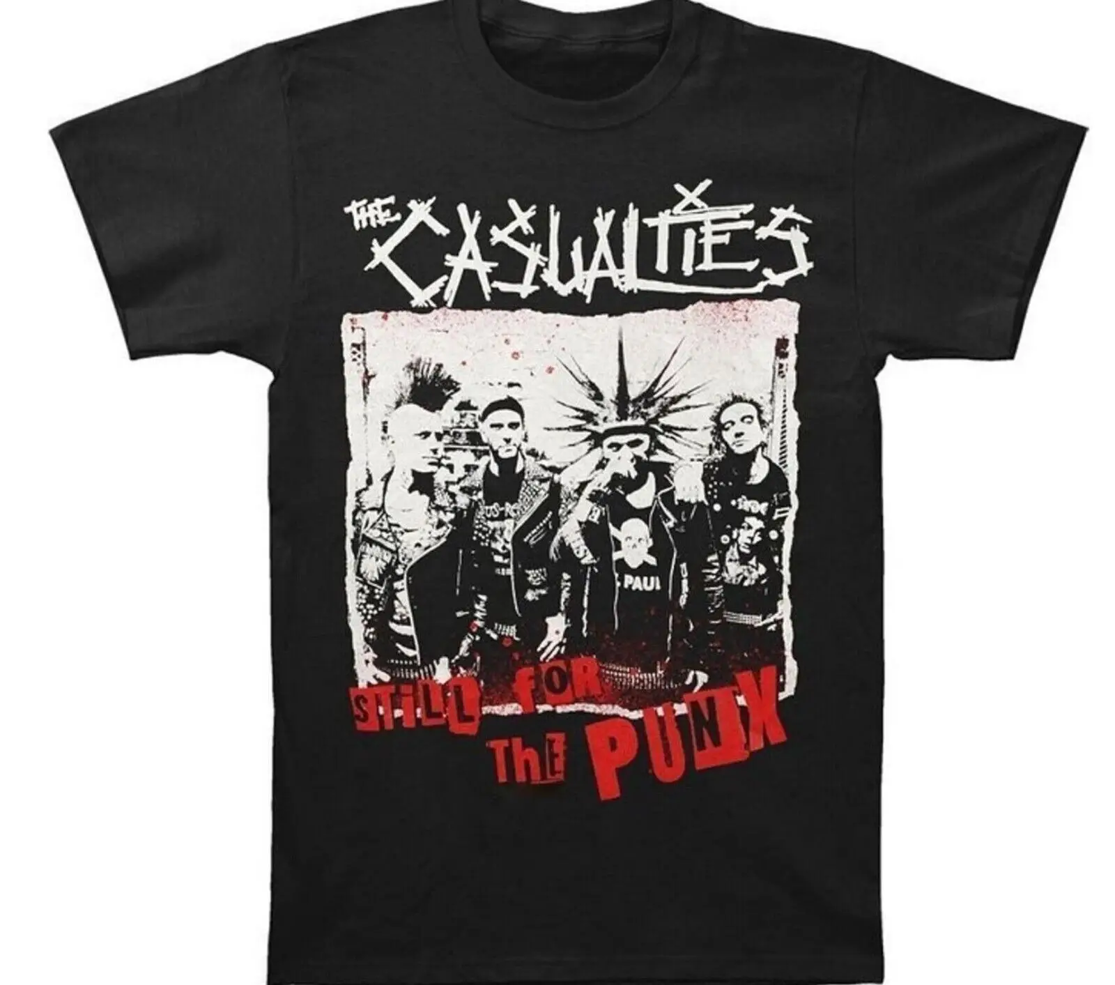 Vtg The Casualties Still For Punx Cotton Black Full Size T Shirt Mm1201