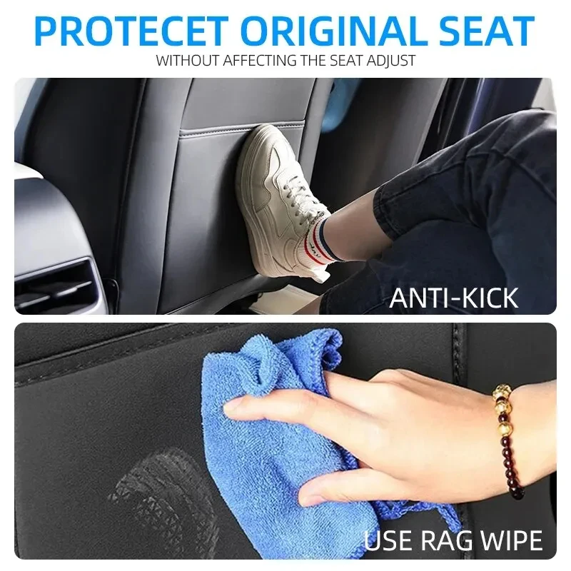 Für Tesla Model 3 Model Y Rückenlehnen-Schutzmatte Rücksitz-Trittschutz für Kinder mit Zusätzlicher Organizer-Tasche – Detail 3