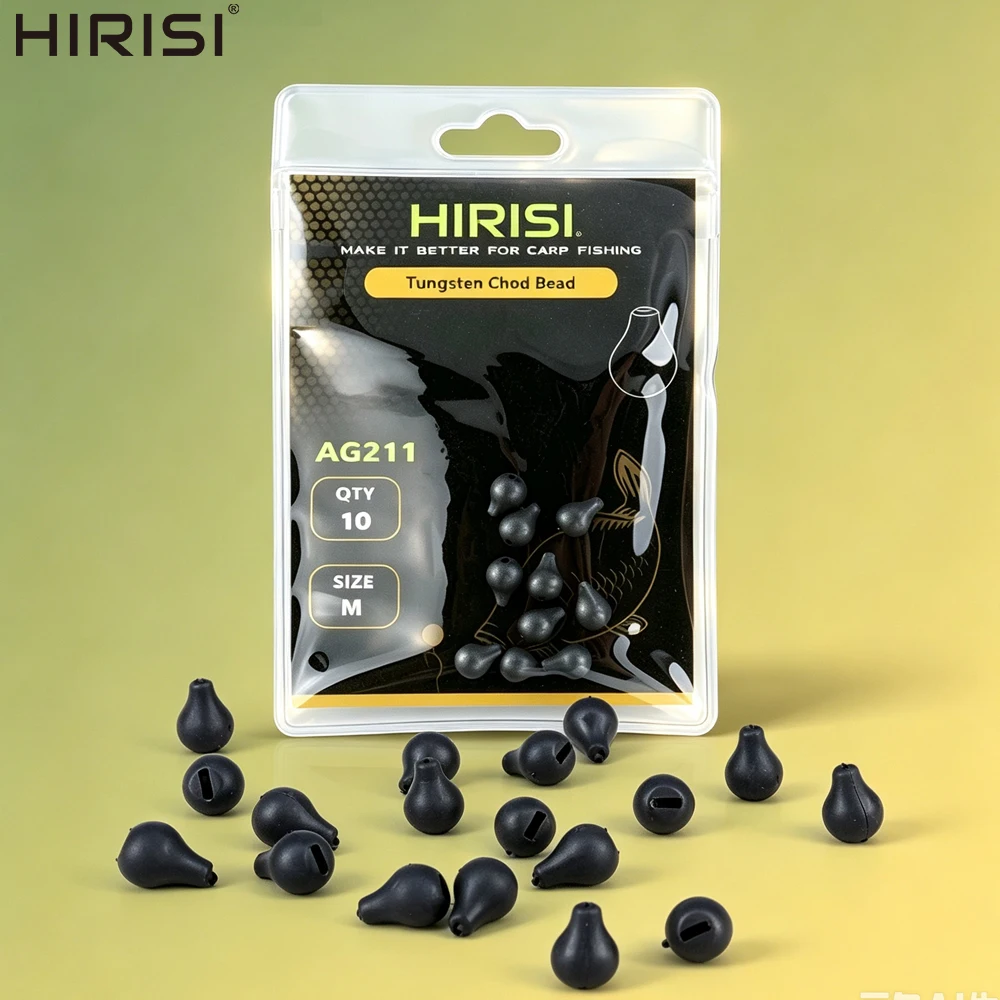 Hirisi 0.42g Tungsten Swivel Chod Beads Hook Kicker Rig End Tackle Change Sinker for Carp Fishing Hair Rigs Accessory AG211