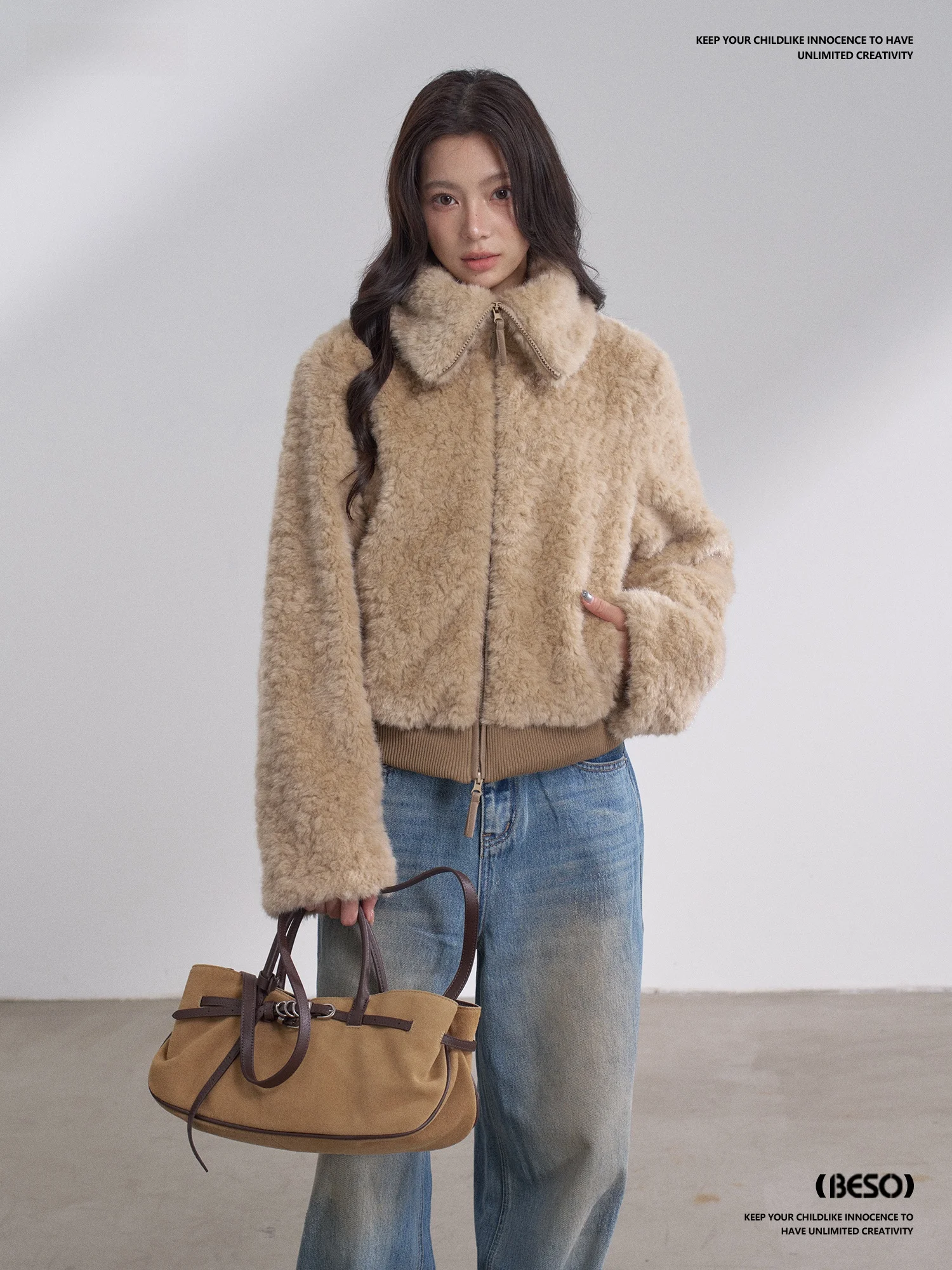 

BESOBER оригинальное теплое женское меховое пальто Ele Thiened с мягким воротником, защита окружающей среды, искусственный мех, длинная молния све