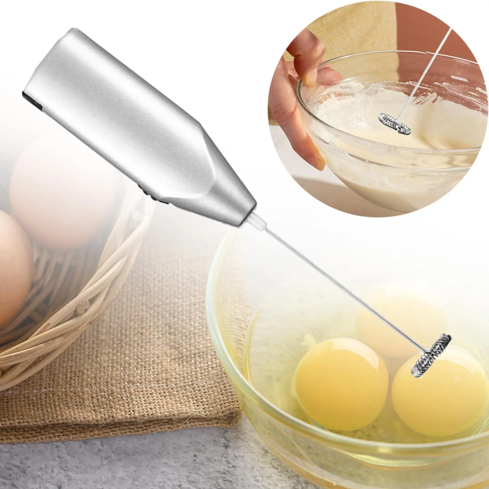 2-4pack Milk Frother Drink Mixer Foam Maker Whisk Stainless Steel Spring Head