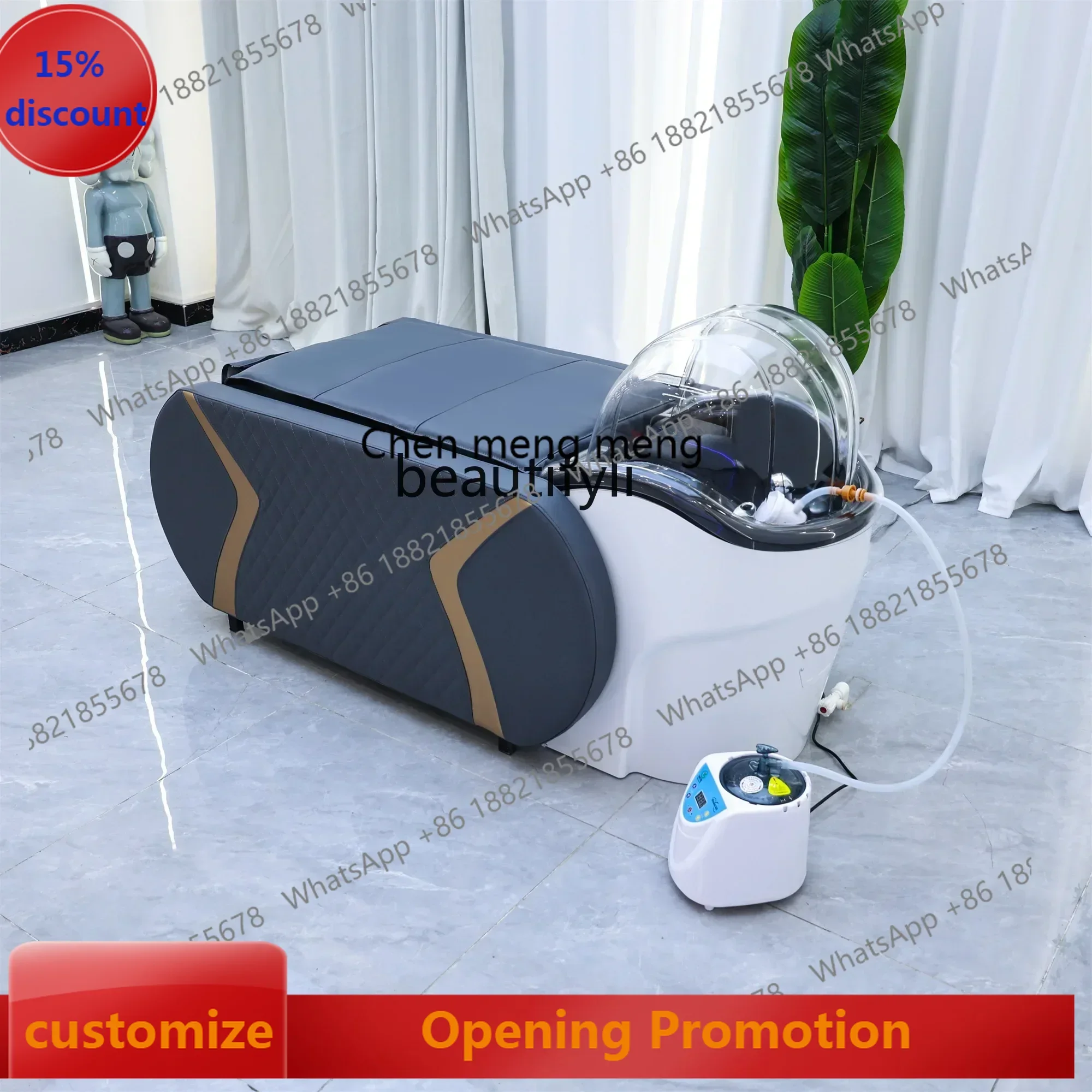 ss7486 new styleMultifunctional Automatic Intelligent Electric Head Therapy Bed Shampoo Chair Beauty Salon Massage Shampoo Bed S