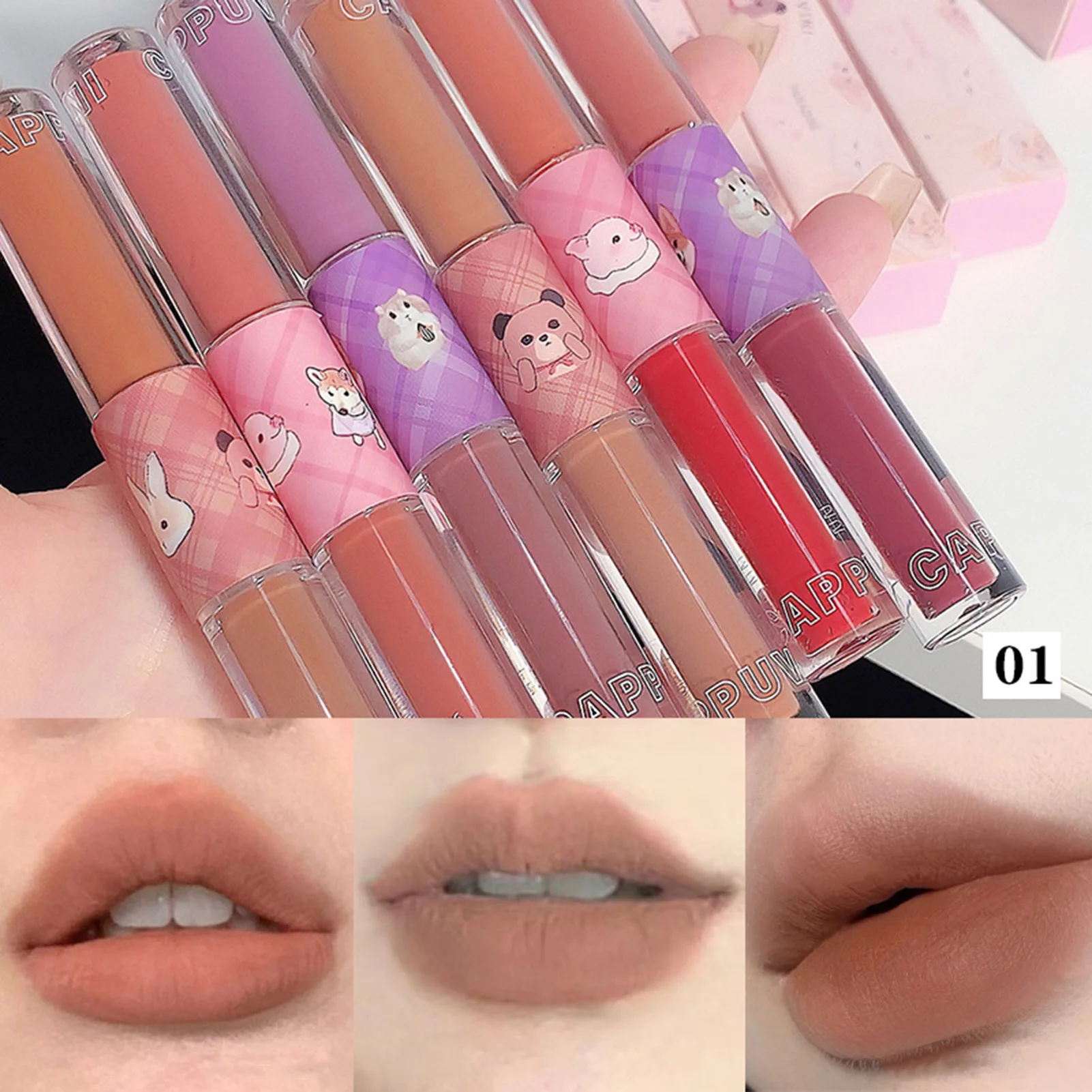 Double Ended Matte Liquid Lipstick Professional Waterproof Trendy Color Long-lasting Lip Gloss Women Girls Cosmetic PR Sale