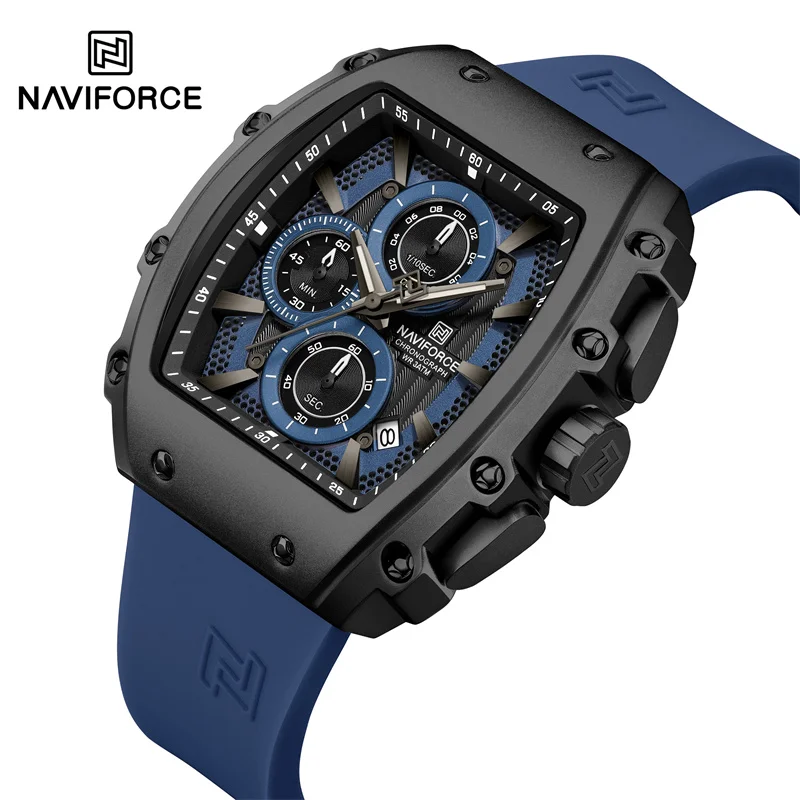 

Top Brand NAVIFORCE 2025 Watches for Men Multifunctional 30M Waterproof Sports Quartz Silicone Strap Luxury Clock Reloj Hombre