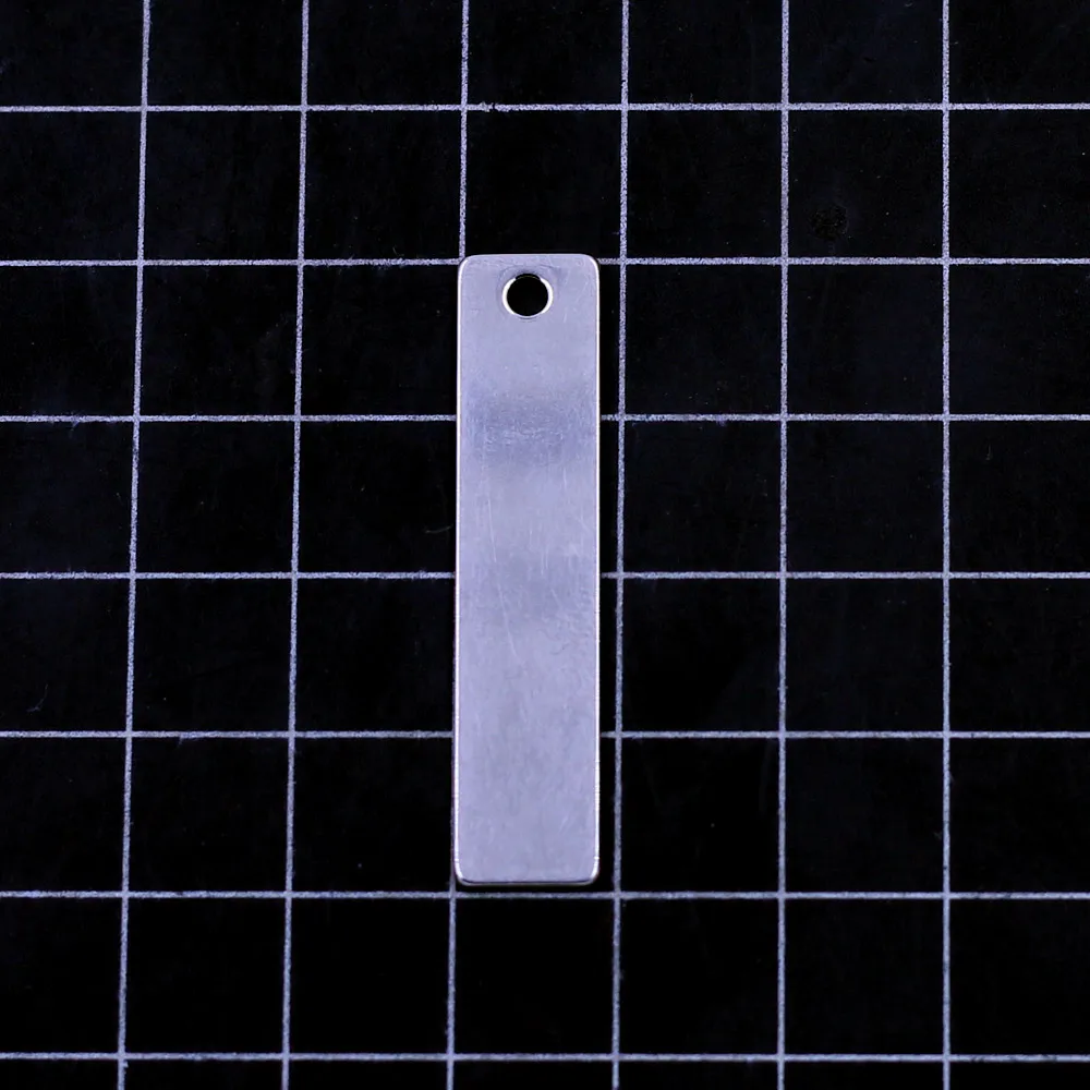 100Pcs Pendants Rectangle Blank Stamping Tags Stainless Steel Breloque Silver Tone Jewelry DIY Findings Charms 40x9mm