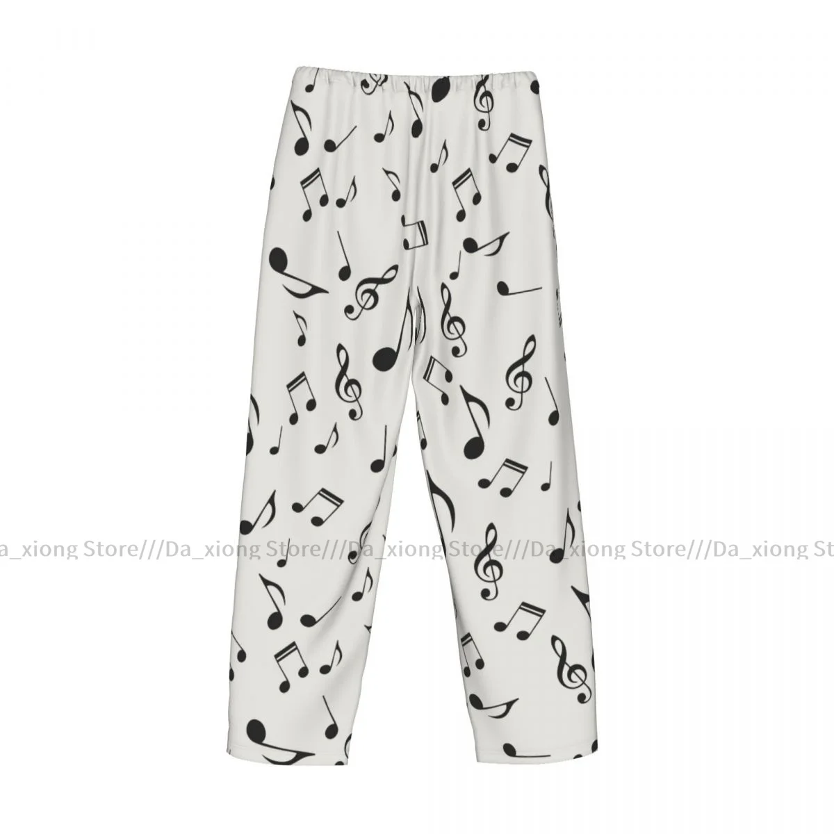 Men\'s Sleepwear Loose Sleep Pants Pajamas Musical Notes Long Lounge Bottoms Casual Homewear