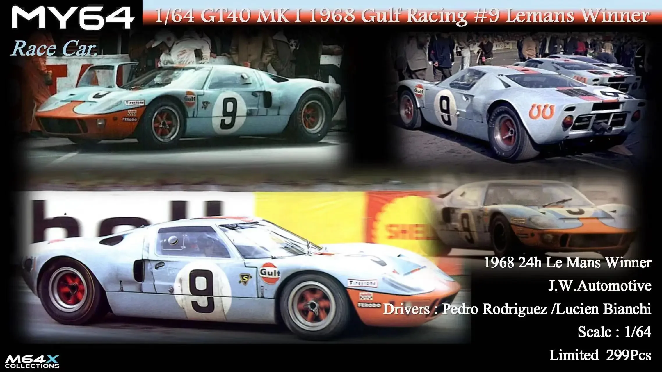 **Preorder**MY64 1:64 GT40 Race /Road Car Resin Model Car