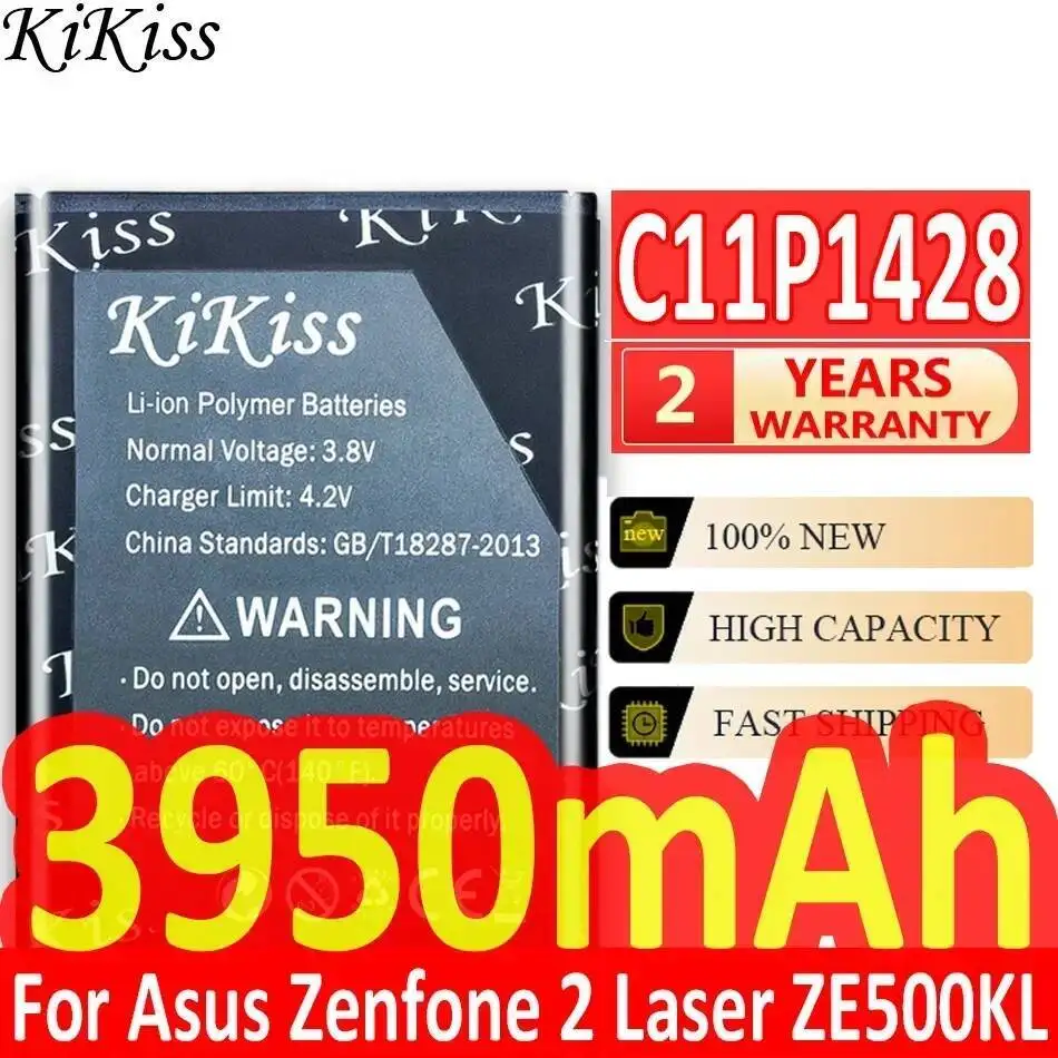 

3950Mah Mobile Phone Battery High-Capacity C11P1428 For Asus Zenfone 2 Laser ZE500KL ZE500KG High Compatibility