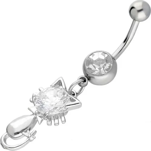 Getss Prg027A Katze Modell Stahl Nabel Piercing