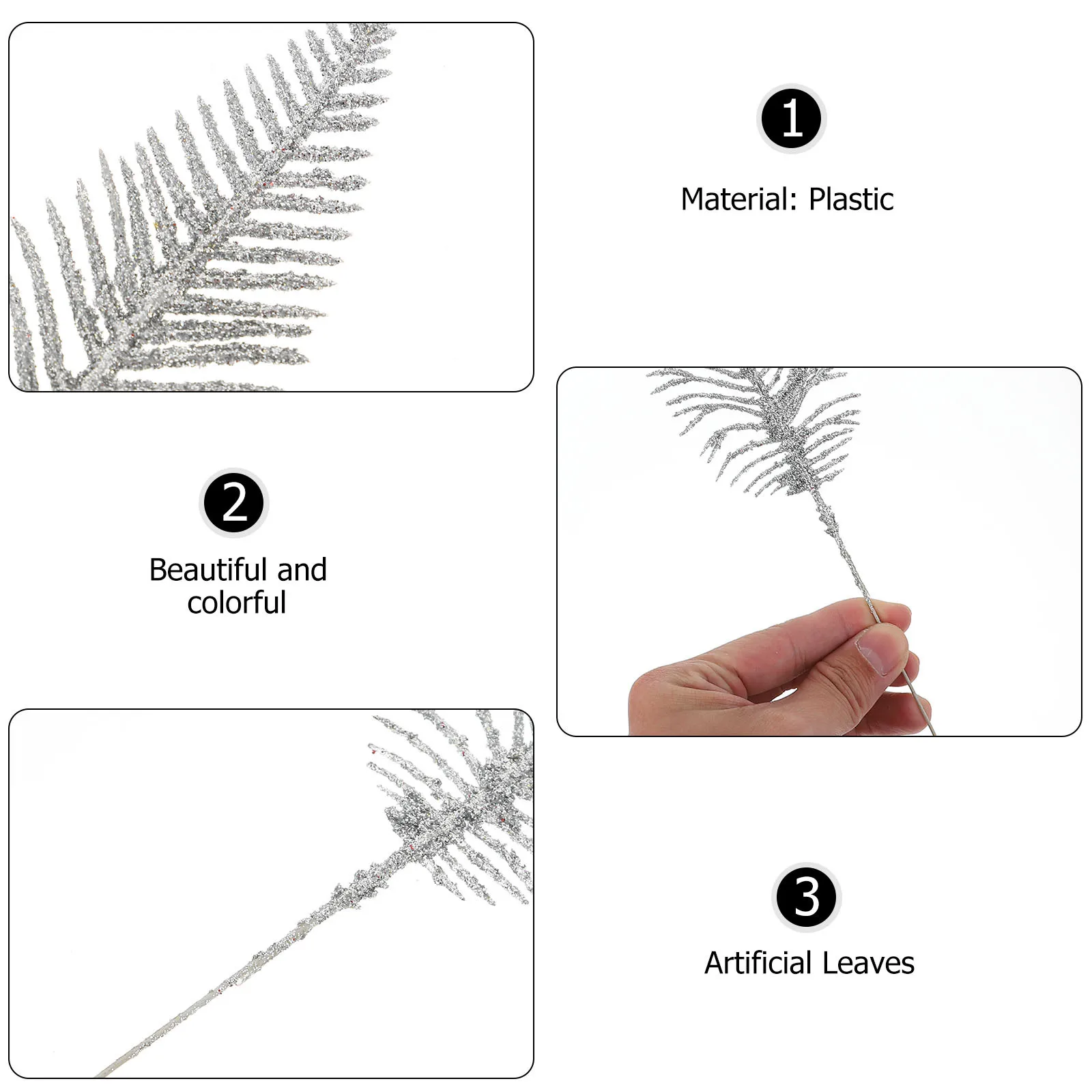 

12pcs Simulated Christmas Leaves Festive Decor For Tree Wreath Garland Xmas Party Supplies Artificial Leaves Ornament