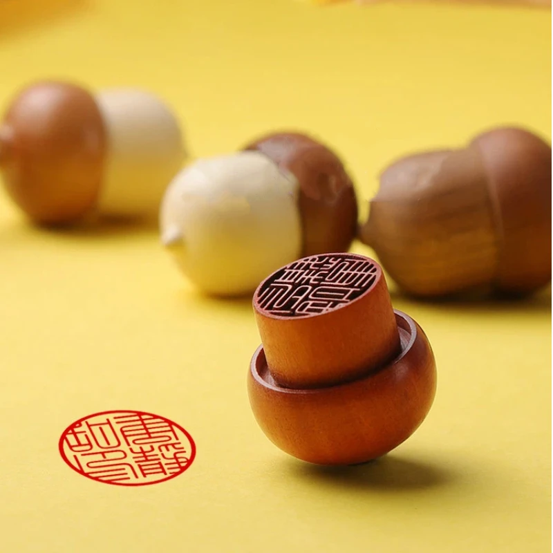 Acorn Shape Name Seal Engraving Stamp Personal Chop for Collection Book Reward Graduation Gift Students Set Literary Seal
