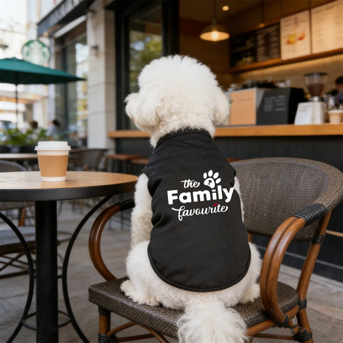 1pc Cute Letter Paw Graphic Dog Vest, Breathable Sleeveless Pet T-Shirt, Casual Daily Wear Outfit for Teddy Poodle Chihuahua