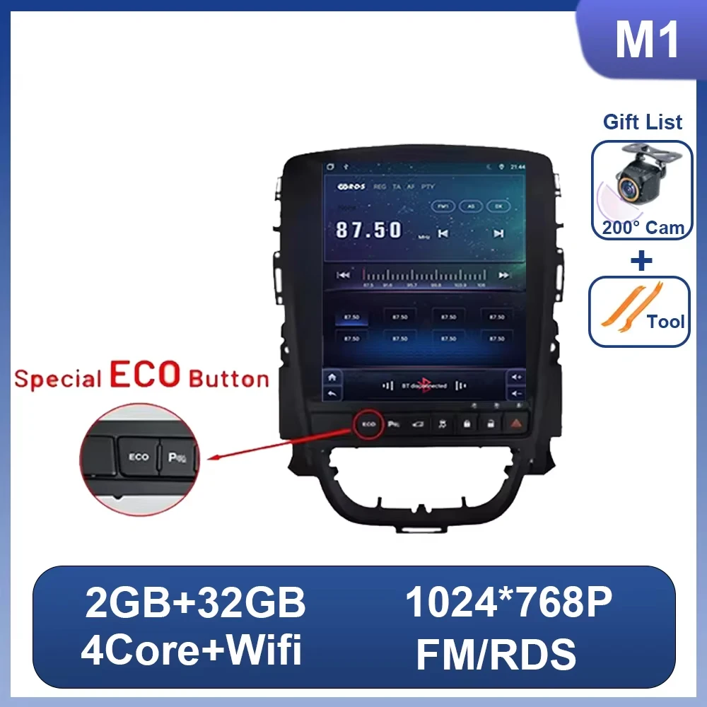 Autoradio Android 16 voor Opel Astra J Vauxhall Holden Cascada 2009-2018 Multimedia Scherm GPS Navigatie Auto Carplay ECO