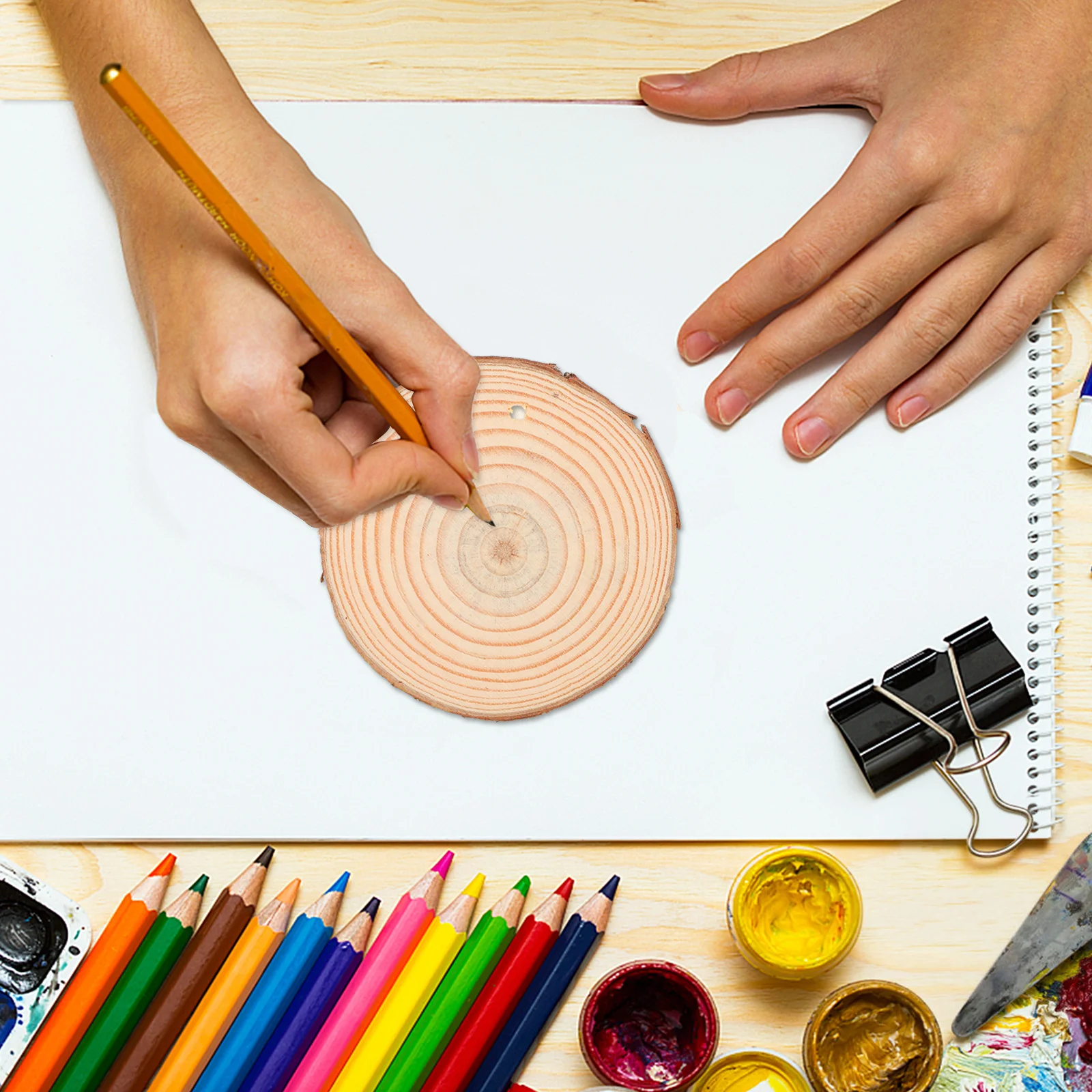 

30Pcs Christmas Wooden Blank Painting Cutouts Unfinished Natural Wood Craft DIY Decorations for Party Home Wedding