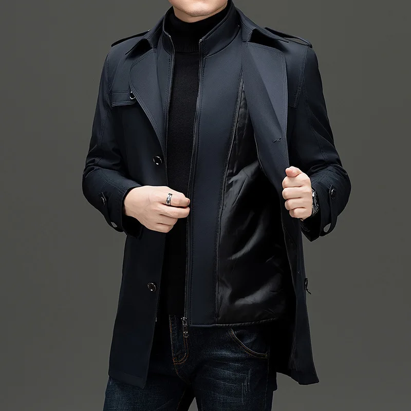 Autumn Winter Liner Detachable Men’s Trench Coats Fashion Smart Casual Double Breasted Turn Down Collar Warm Long Outerwear Men 4 Autumn Winter Liner Detachable Men's Trench Coats Fashion Smart Casual Double Breasted Turn Down Collar Warm Long Outerwear Men 4