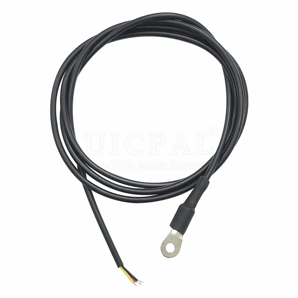 DS18B20 Temperature Sensor Module Probe 304 Stainless Steel OD 3.0MM Waterproof Dustproof Sensors Cable Black 100CM Length