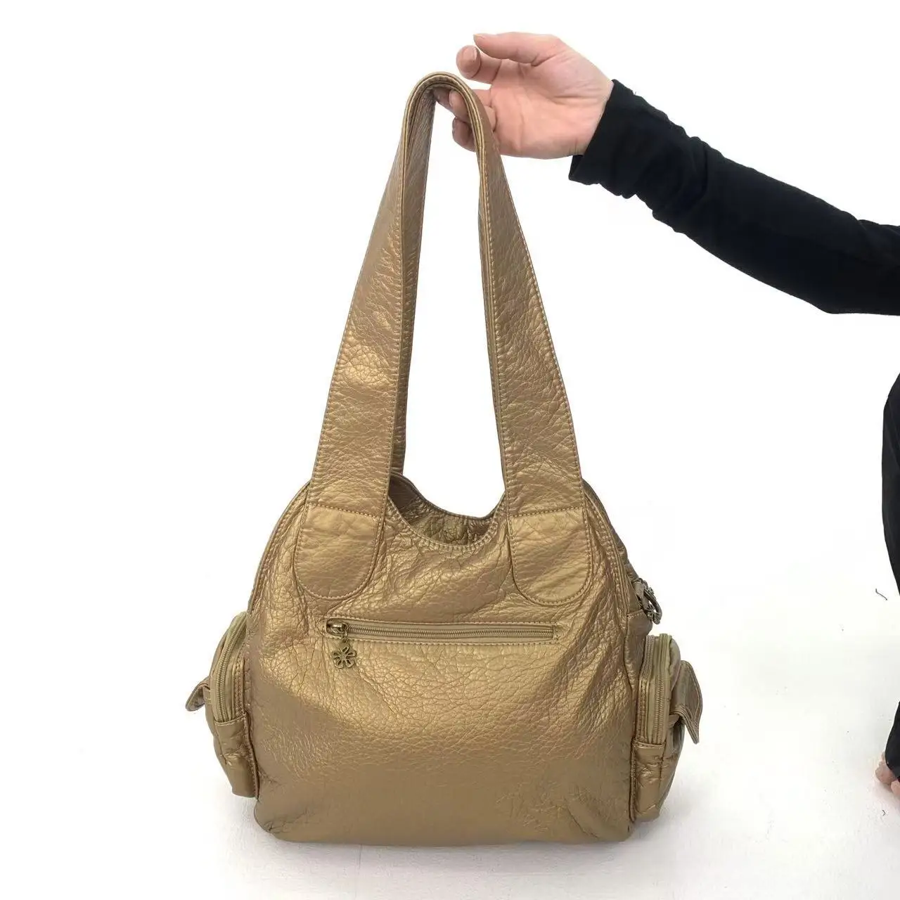 حقيبة كتف Venn Angel للنساء من البولي يوريثان كاجوال بجيوب متعددة حقيبة كتف عصرية حقيبة كتف كبيرة الحجم