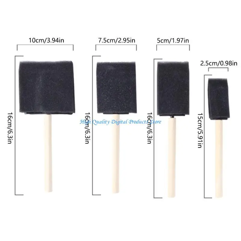 u2je 20pcs ฟองน้ำแปรง, แปรงสีฟองน้ำขนาดต่างกัน, แปรงสีโฟม