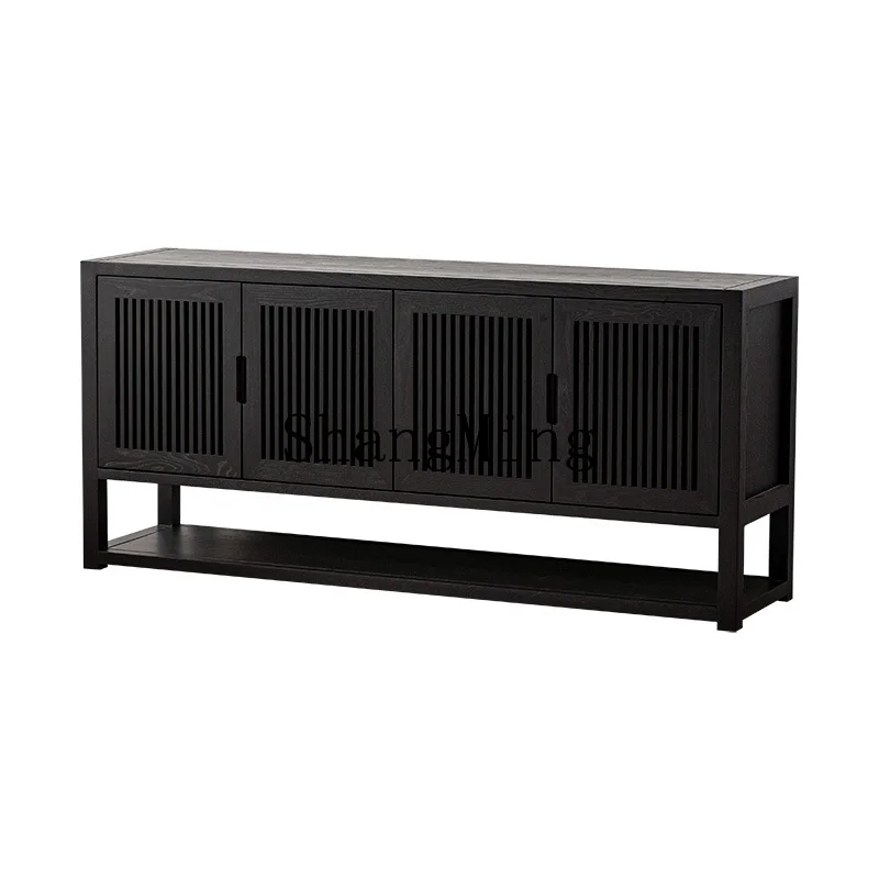 

ZJH new Chinese-style solid wood dining side tea living room by the wall, entrance cabinet, small household storage cabinet