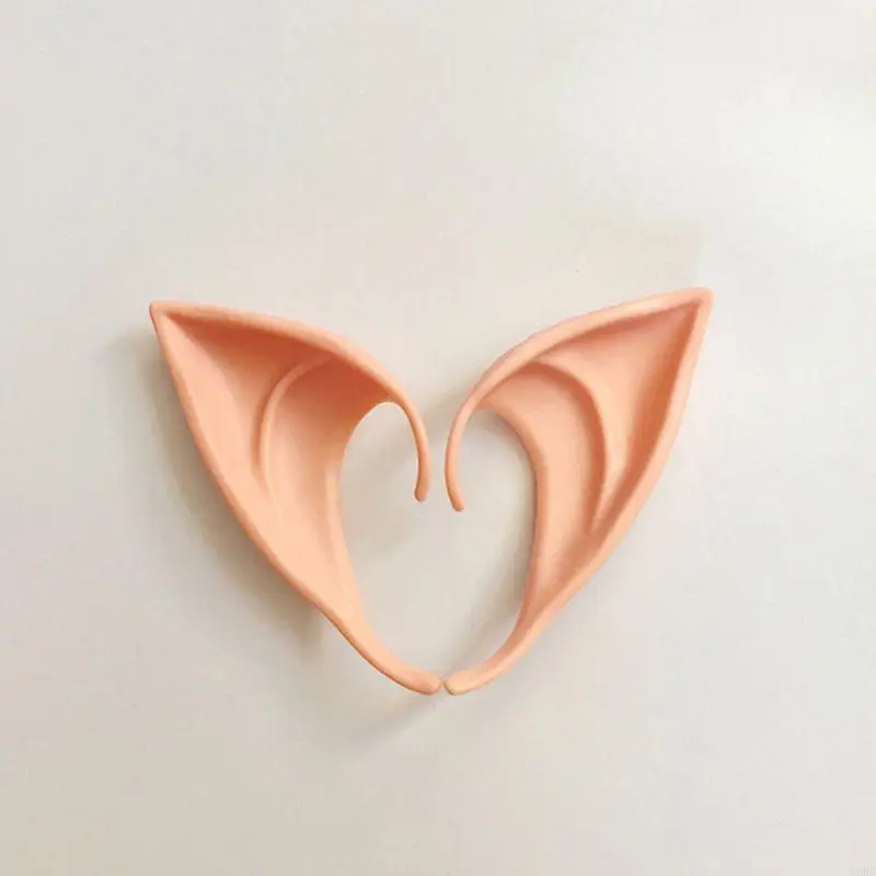 W8KF 1Pair Halloween Latex Elf Ears Simulation Fairy Angel Dress Up Cosplay Costume