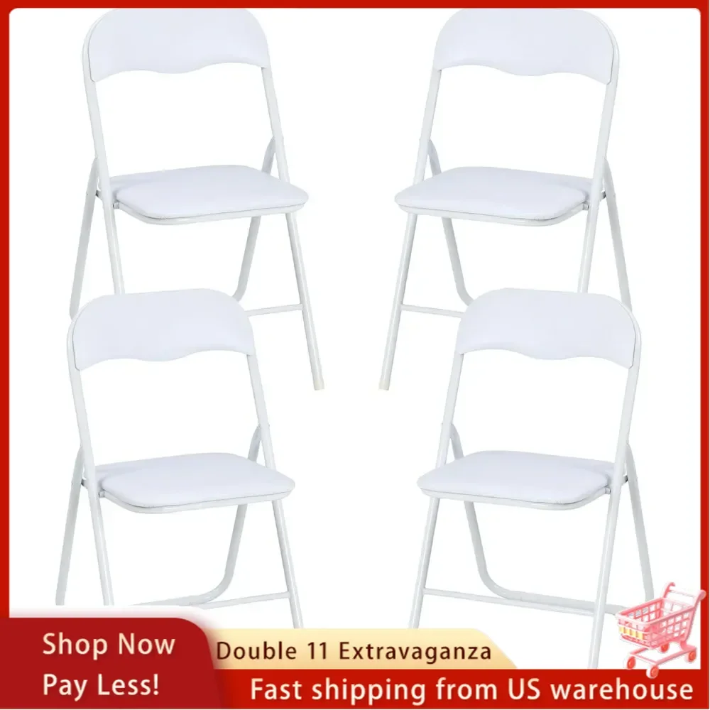 Folding Chairs with Cushion, Outdoor & Indoor Event Portable Metal Folding Chairs with Non-Slip Feet Pads Stacka  Folding Chairs