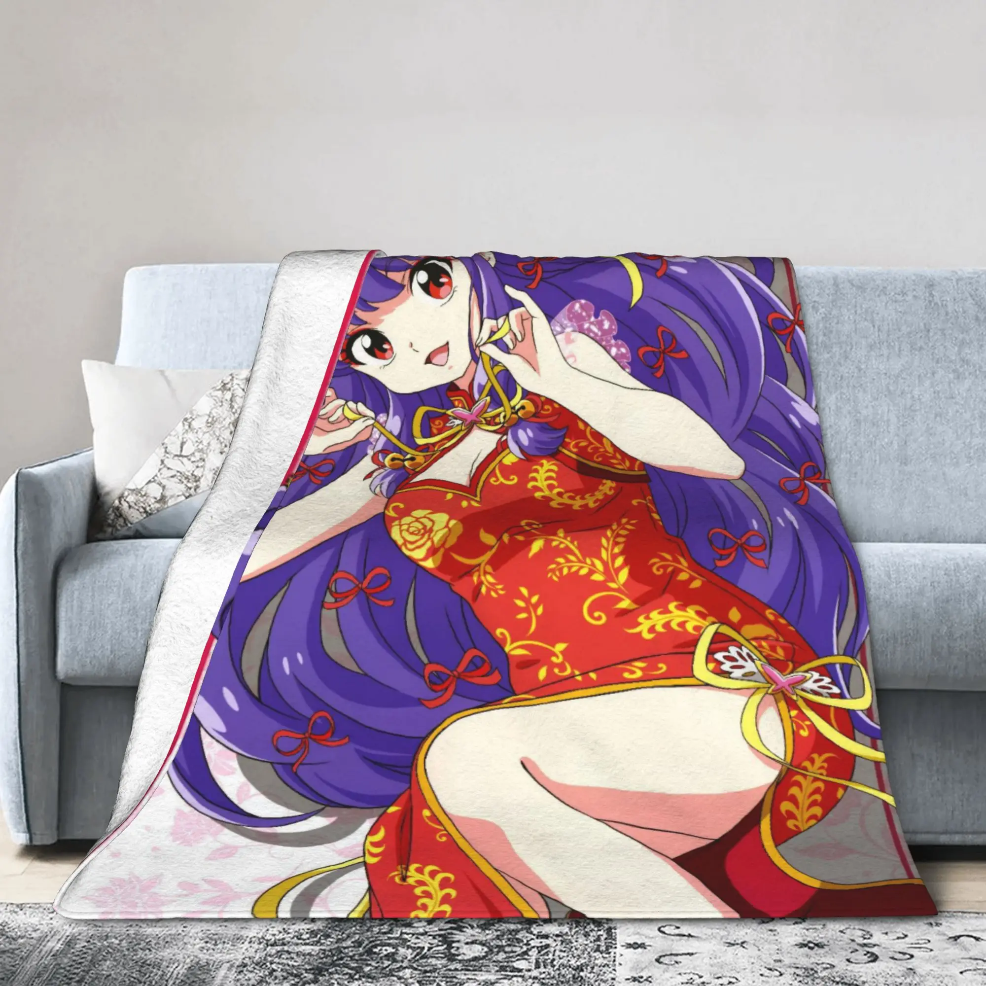 Ranma Japanese Anime Blanket Flannel Winter  Multi-function Ultra-Soft Throw Blankets for Sofa Office Quilt